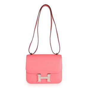 Hermès Rose Azalee Evercolor Constance 18 PHW